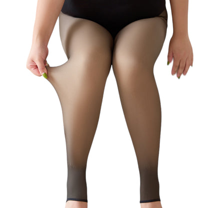 Women's Seamless Plus Size High Waist Invisible Tights - 100g & 200g