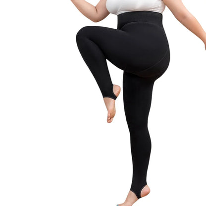 Plus Size Cotton-Touch Thermal Tights with Fishbone Waist Support | Pomapoma