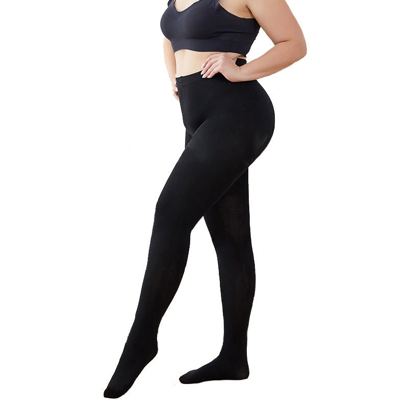 Women's Plus Size Thermal Fleece Tights Black Pomapoma